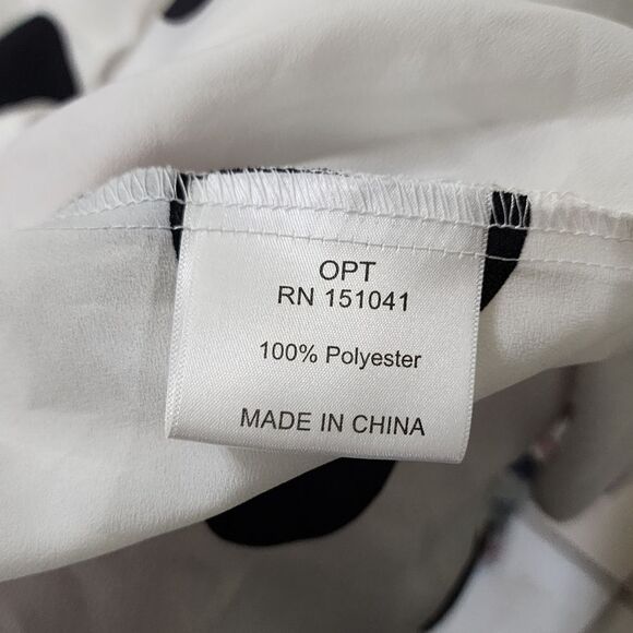 O.P.T.  dress white & black polka-dot tiered midi S NWT - Picture 5 of 5